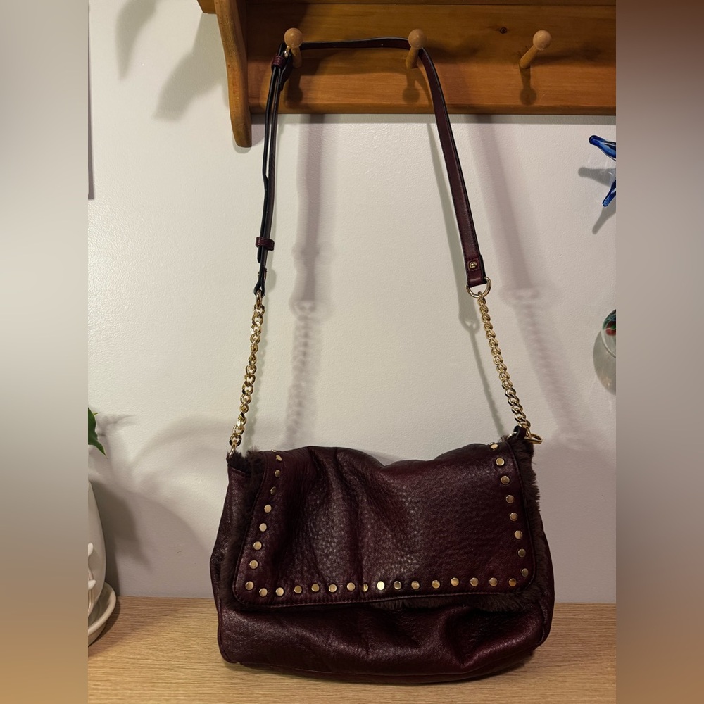 Urban Expressions Studded Crossbody Bag in Burgundy